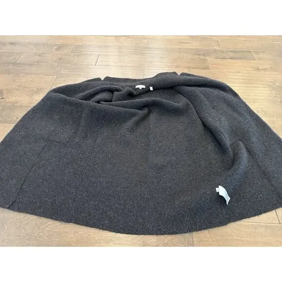 Vince Womens Black Long Brushed Wool Alpaca One Button Jacket Overcoat M $695 - Picture 5 of 10